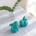 thumbnail image 5 of 1PC Large Easter Ceramic Bunny Figurines Decor, Dark Blue Porcelain Modern Tabletop Desktop Bookshelf Adornments Unique Decor DIY Art Crafts Statues for Easter Spring Weddings Home, Dark Blue, 5 of 7