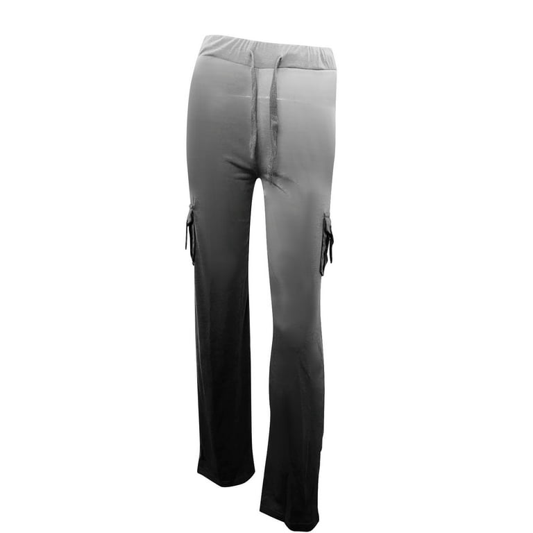 KIHOUT Pants For Women Deals Printed High Waist Loose Pocket Straight Long  Pants 