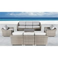 thumbnail image 2 of Living Source International Ensemble de Conversation Extérieur 9 Pcs avec Coussins Gris, 2 of 2