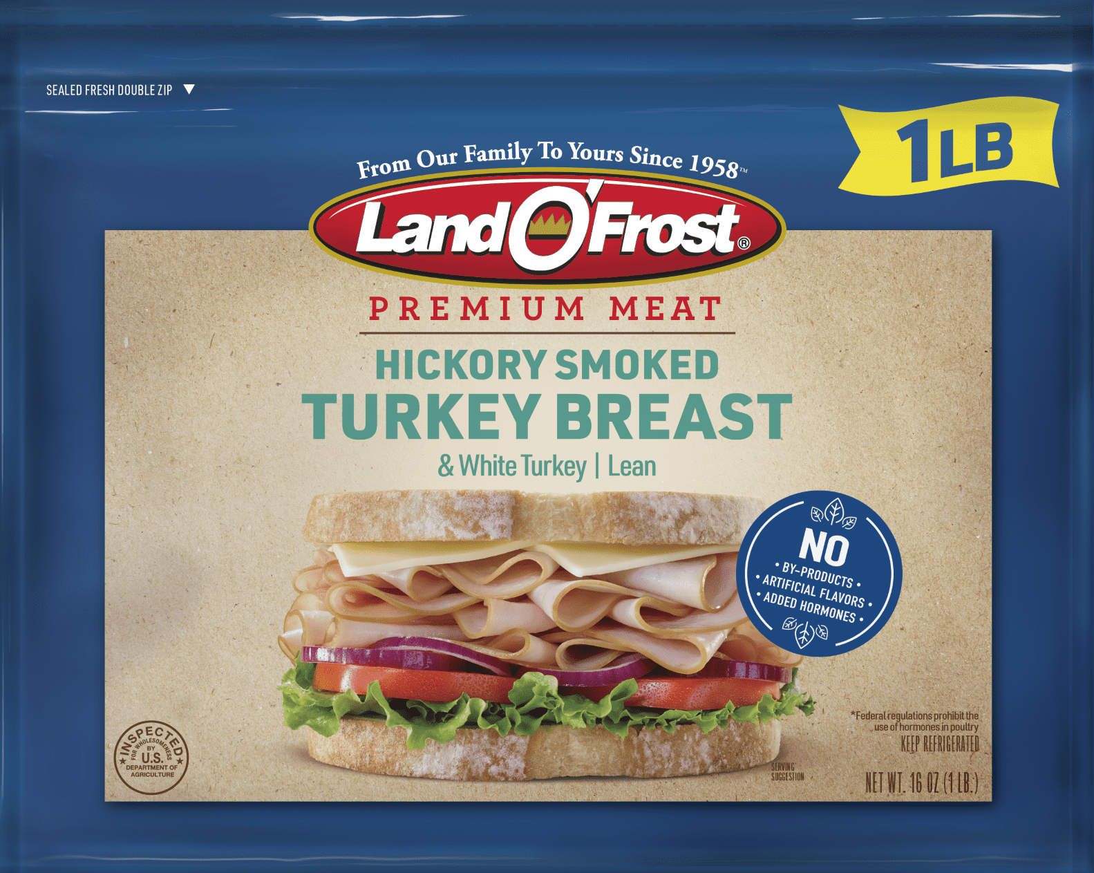 Land O'Frost Premium Hickory Smoked Turkey Breast, 16 oz