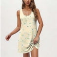 thumbnail image 4 of AUNVITO Women's Nightgown Round Neck Sleeveless with All-over Print and Pocket Casual and Fashionable Sleepwear, 4 of 7