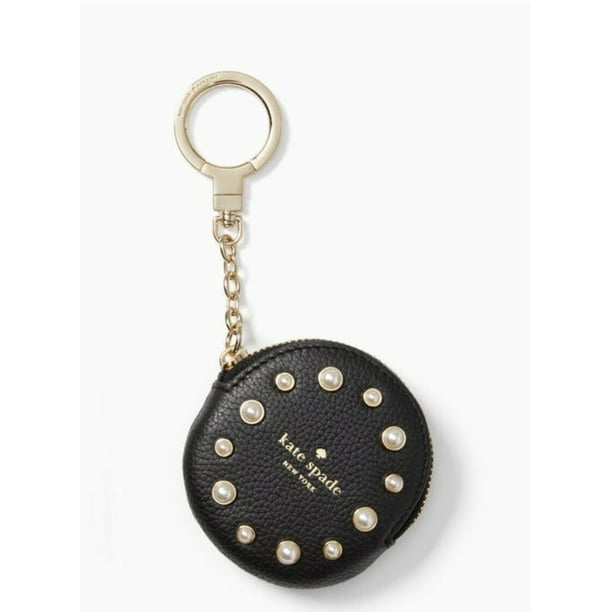 Kate Spade New York Kate Spade Women's Circle Pearl Leather Black Coin Purse Key Chain