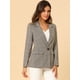 thumbnail image 3 of Blazers para mujer Chaqueta tipo blazer a cuadros con solapa con muesca Boyfriend Café ligero M, 3 of 6