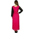 thumbnail image 6 of Bimba Women Long Straight Kurta Kurti Pink Georgette Long Sleeves Indian Blouse, 6 of 6