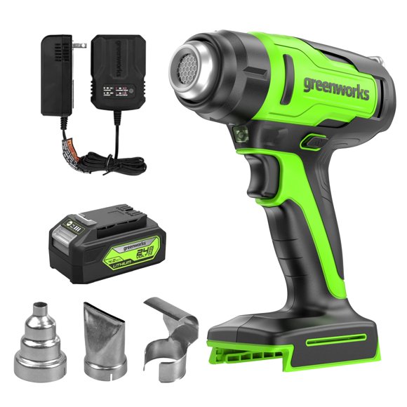 Greenworks 24V Cordless Heat Gun, 4.0Ah Battery & Charger Included