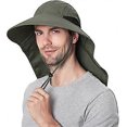 thumbnail image 1 of Sombrero para el sol al aire libre para hombre con protección UV, gorra safari, sombrero de pesca de ala ancha con solapa para el cuello, para papá, 1 of 5