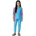 thumbnail image 6 of Cowsor 0-13 Years Girls Hawaiian Floral Print Two Piece Swimsuit Set Hooded Long Sleeve Top Swim Trunks Quick Dry Modest Swimwear for Beach Pool Activities, 6 of 6