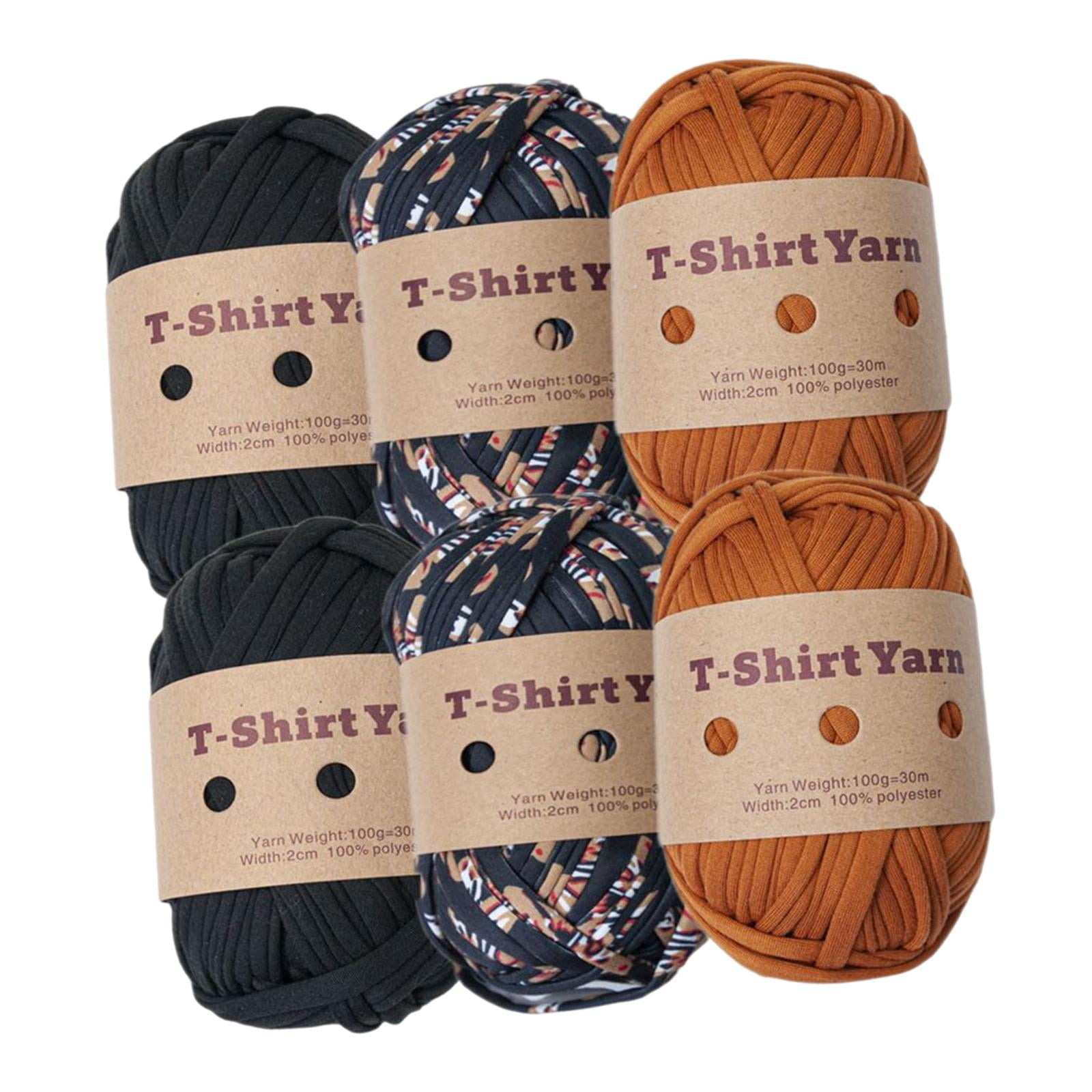 Wxqbjtam -Pack Knitting Yarn, T-shirt Yarn, 196 Yards Total Length, Chunky Yarn, Yarn for Set B
