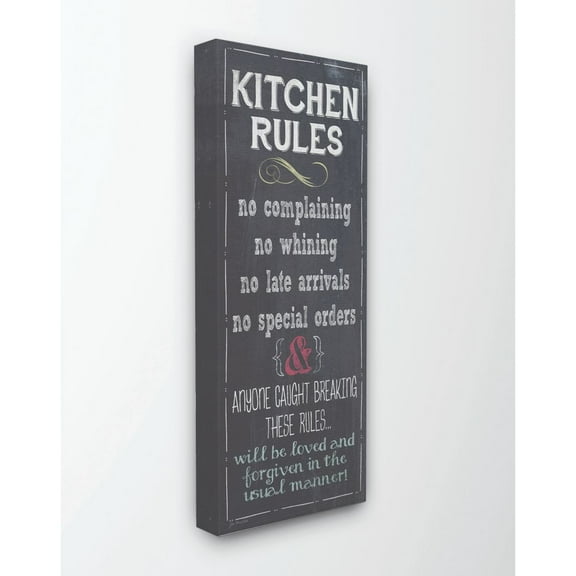 Stupell IndustriesKitchen Rules Chalkboard Look Kitchen Canvas Wall Art by Jo Moulton