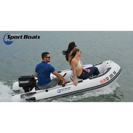 Inflatable Sport Boats Shark 9.8' - Model SB-300 - 2021 Model - Aluminum Floor Premium Heat Welded Dinghy with Seat Bag