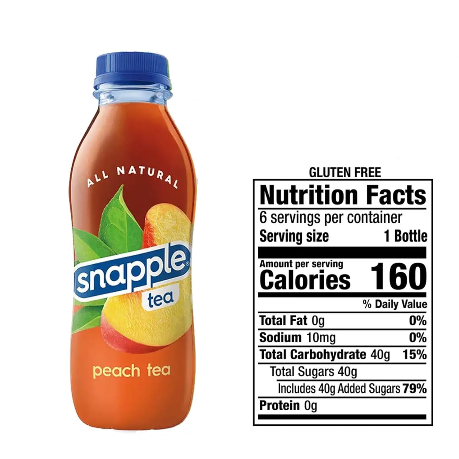 Snapple Peach Cherry All Natural Fruit Juice Drink,Gluten Free 16 fl oz Plastic Bottles, 12-Pack