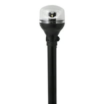 Attwood 5558-P12A7 12" 2NM LED All-Round Fold-Down Light with Lightarmor Base & Black Composite Pole