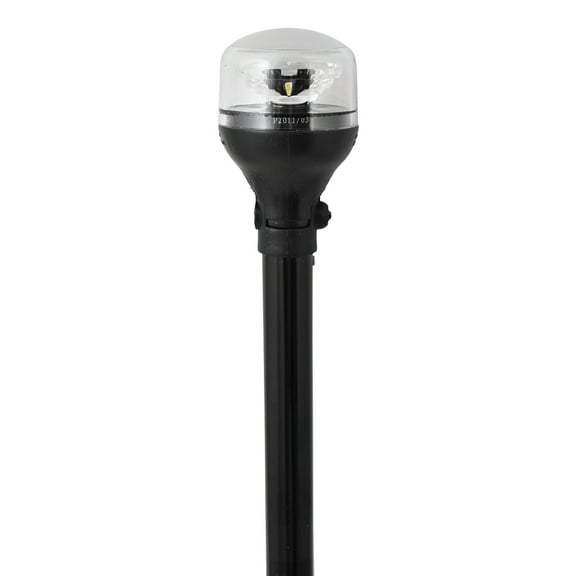 Attwood 5558-P12A7 12" 2NM LED All-Round Fold-Down Light with Lightarmor Base & Black Composite Pole