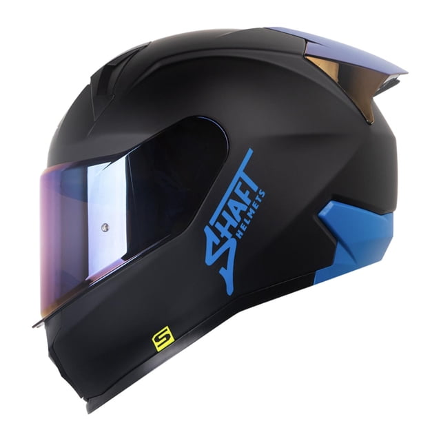 Casco Shaft Sh560 Negro Azul Mate Mica Transparente Repuesto Azul Cerrado negro M