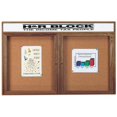 thumbnail image 1 of Aarco Products WBC3660RH Enclosed Bulletin Board with Headers Walnut Frame, 1 of 1