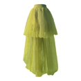 thumbnail image 4 of Women's Asymmetrical Long Tulle Skirt, Rainbow Colorful Multilayer Ballet Underskirt, Fluffy Party Skirt for Halloween Costume, 80s Outfit and Festive Celebration Light Green A, 4 of 5