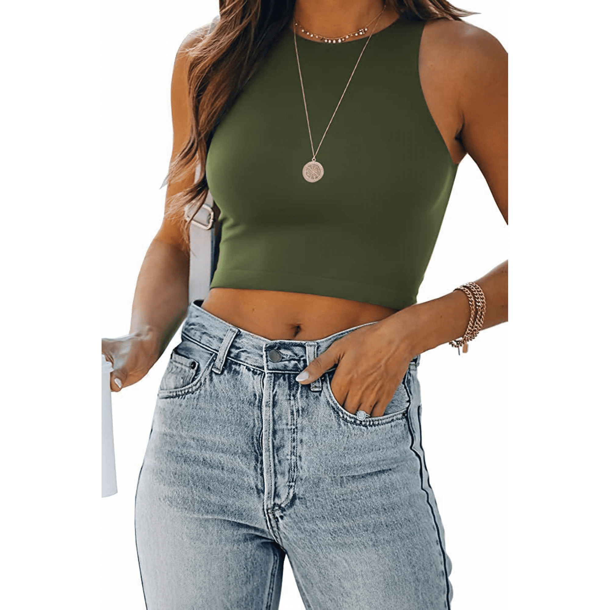 High neck halter crop top hot sale