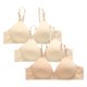 thumbnail image 2 of Puntoco Bralettes para mujer, estilo sin aros de acero, estampado, fruncido, botón central, ropa interior transpirable, sujetador de uso diario, 2 of 5