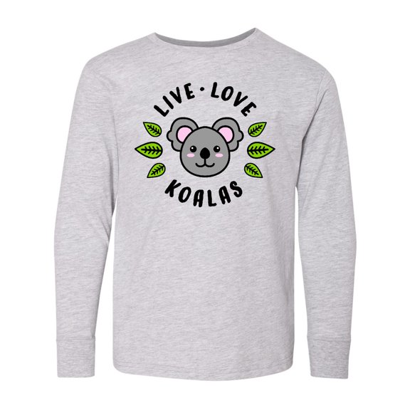 Inktastic Live Love Koalas Long Sleeve Youth T-Shirt