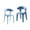 Blue,White, variant on Dining Chairs, Stackable Plastic Chairs Set of 4, Polypropylene Seat with Reinforced Feet, Kitchen and Patio Chairs, 29.9 Inch