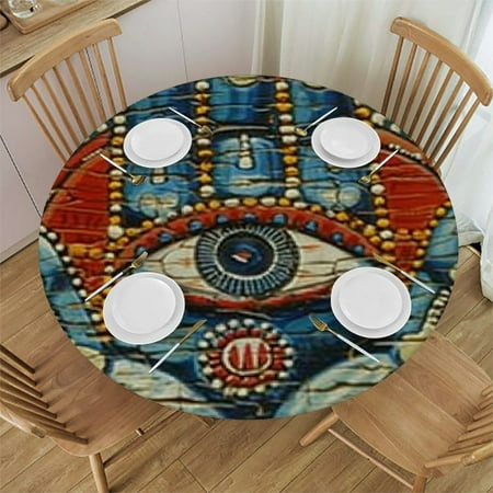 

BANET Bohemian Hand Moon Tablecloth Round Tablecloths Round Table Cover for Circular Table 46 -50