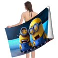 thumbnail image 4 of Minions Toalla de playa de secado rápido con diseño temático, regalo para mujeres y niñas, ideal para cumpleaños, fans, amantes de la música, uso en la playa o al aire libre, 78 × 150 cm, 4 of 6