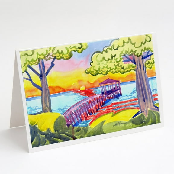Dock at the pier Greeting Cards and Envelopes Pack of 8