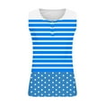 thumbnail image 2 of Jalioing Tank Tops for Women Plus Size Striped Print Scoop Neck Button Tees Oversized Summer Casual Sleeveless Shirts, 2 of 5