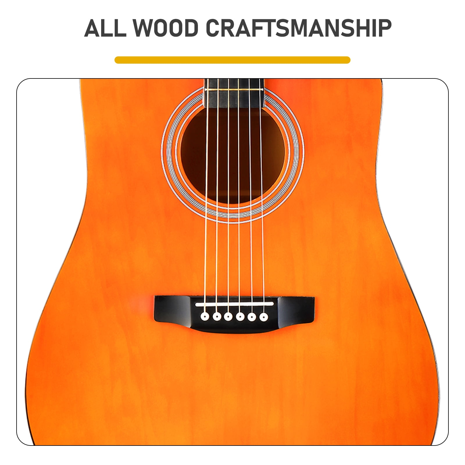 41-Inch Full-Size Dreadnought Cutaway Acoustic Guitar, Basswood Body, Steel Strings, Gloss Finish, Beginner Starter Bundle with Gig Bag, Strap, Picks, and Spare Strings