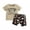 Coffee, variant on Elippeo Toddler Boy Western Shorts Set 3 6 12 18 24 Months 3 Years Letter Print Short Sleeve T-Shirt with HatBoot Pattern Shorts 2Pcs Outfit