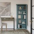 thumbnail image 4 of Simpli Home Amherst 30 inch Wide Solid Wood Transitional 5 Shelf Bookcase in French Blue, 4 of 8