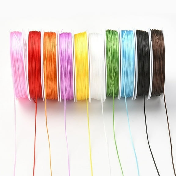 10 Rolls 10 Colors Flat Elastic Crystal String Elastic Beading Thread for Stretch Bracelet Making Mixed Color 0.5mm about about 21.87 Yards(20m)/Roll 1 roll/color