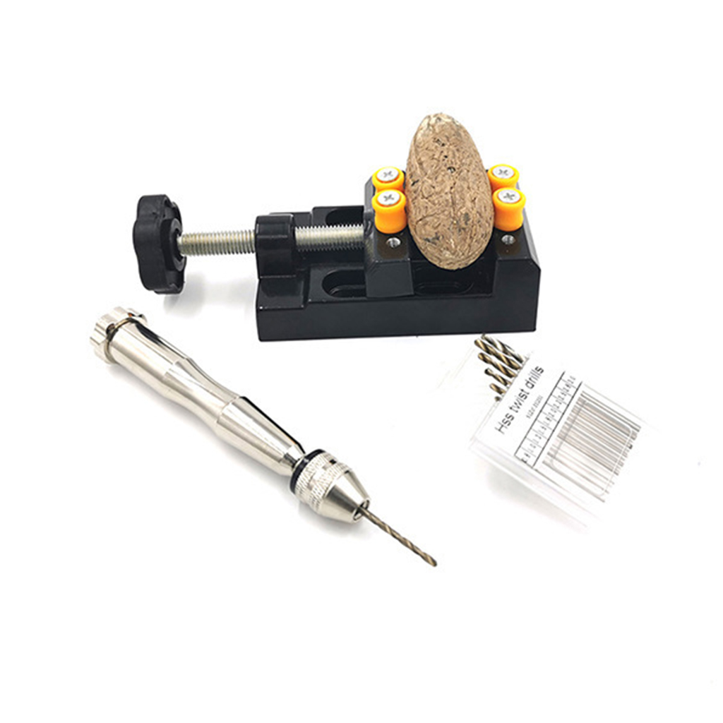 Hand Drill Bits Set Include Metal Pin Vise Hand Drill Micro Mini Twist Drill Bit