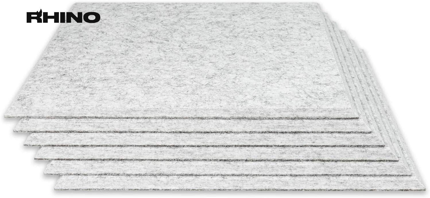 RHINO Acoustic Panel Silver 16" x 12" x 0.4" Thick NRC Sound Bass Isolation 6 Pieces Beveled Edges
