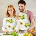 thumbnail image 3 of Yellow Lemon Fruit Sunflowers White Pattern Apron-Garden Aprons for Women with Pockets-Cotton Linen Waterproof Kitchen Cooking Gardening Aprons Adjustable for Kitchen,Cooking,BBQ and Salon 33x27 Inch, 3 of 7
