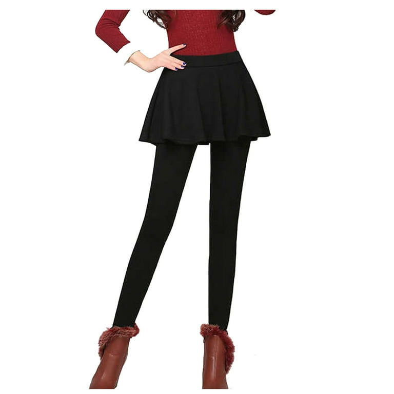 QIPOPIQ Clearance Women's Pants High Waist Autumn Winter Tight Plus Velvet  Thicken Skirt Stretch Slim Pants on Sale! 