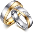 thumbnail image 1 of ANILLOS DE PAREJA DORADO Y PLATEADO, MATRIMONIO, PROMESA, AMOR, 1 of 1