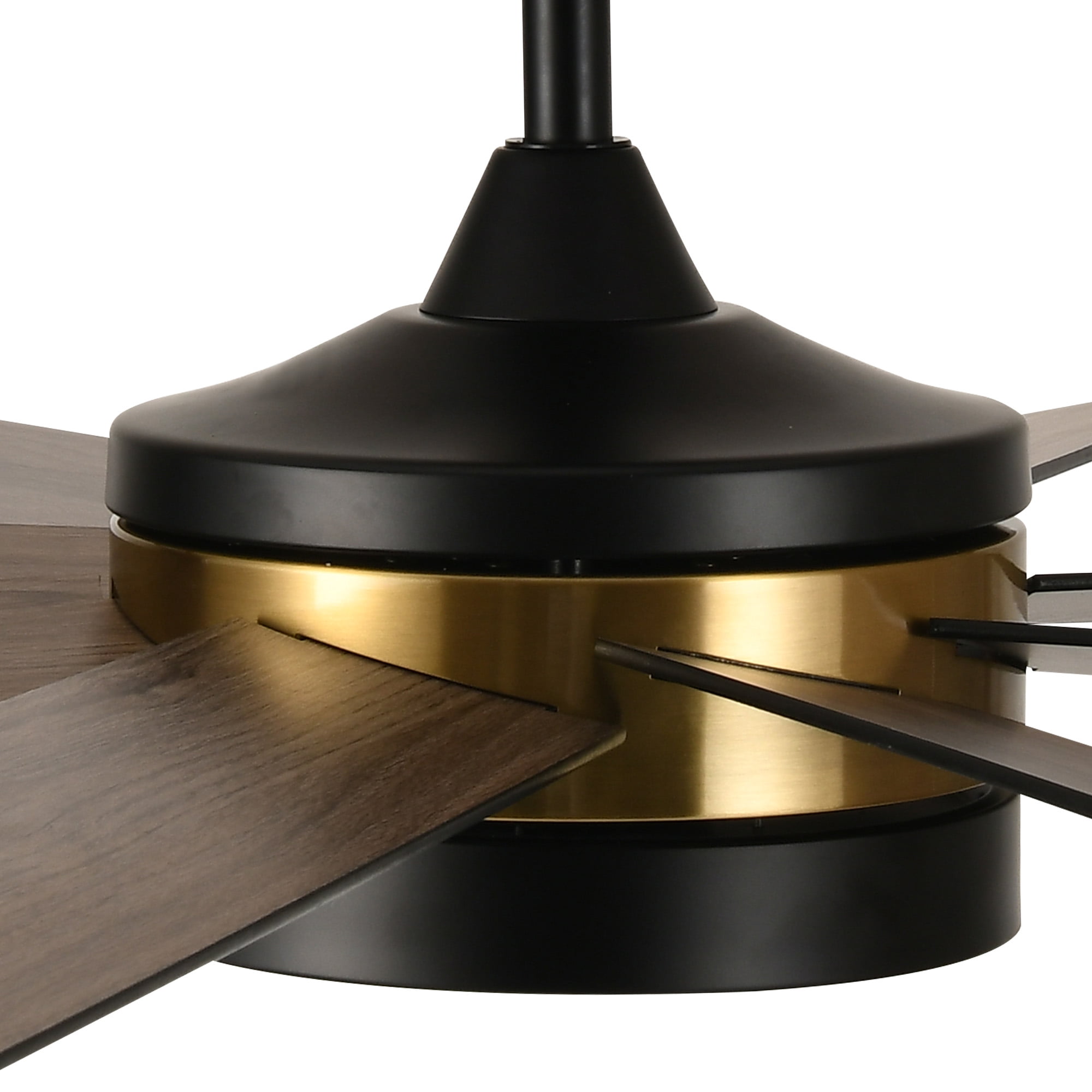 Dextrus 60 inch Modern Black Ceiling Fan with Light and Remote, DC Fanlight for Livingroom, Bedroom, 8 Blades, Reverse Airflow,6 Speeds, 3 Color Temperatures - Black & Gold