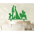 thumbnail image 1 of "Couple Wedding Cake Topper With Pets Silhouette Wedding Topper Cake Decorations Color Option Available 6""-7"" Inches Wide", 1 of 1