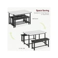 thumbnail image 4 of Ourlova Dining Table Set For 4 With 2 Upholstered Benches Vintage Rectangular Kitchen Table Kitchen Table For Small Spaces Apartments Studios Offices, 4 of 7