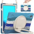 thumbnail image 4 of Funda colorida para Samsung Tab A7 de 10,4 pulgadas T500 con correa para el hombro, soporte de anillo ajustable grande y protección contra golpes., 4 of 5