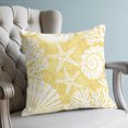 thumbnail image 4 of Pillow Covers 18x18 Set of 2, Yellow Coastal Throw Pillow Covers Decorative Couch Cushion Cover, Conch Nautical Summer Starfish Shell Coral Microfiber Soft Pillowcases for Bedroom Living Room Sofa, 4 of 9