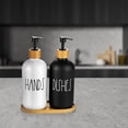 thumbnail image 5 of Qtmnekly Hand and Dish Soap Dispenser for Kitchen Sink - Farmhouse Kitchen Soap Dispenser Set with Tray (Black & White), 5 of 6