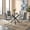 Table with 4 Light Gray Chairs, variant on Sumdeal 5-Piece Round Glass Dining Table Set with 4 White PU High-Back Chairs