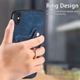 thumbnail image 5 of SaniMore for iPhone Xs Max Wallet Case, [RFID Blocking] Elastic Card Slot Vehicle Magnetic PU Leather Ring Holder & Lanyard Stand Money Pocket Protective Cover for iPhone Xs Max, Blue, 5 of 15