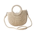 thumbnail image 3 of Bolsa tejida Salvador de cuerda de papel para viajes diarios beige, 3 of 10