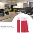 thumbnail image 2 of EeaseCA 1 Pair Fridge Pull Handle Cover Refrigerator Door Handle Covers Anti-static Glass Door Handle Cover Kitchen Appliances Handle Cloth Protector for Home (Claret Red), 2 of 7