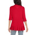 thumbnail image 4 of Women's Plus Size Cardigan Casual 3/4 Sleeve Fashion Comfortable Solid Color Cardigan Top Blouse Beach Up to 65% off, 4 of 6