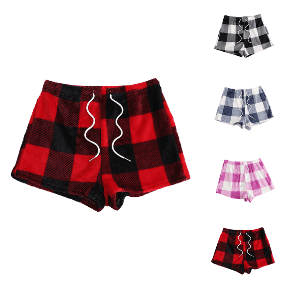 Ahuyic Womens Shorts,Plus Size Pants for Women,Womens Fashion Casual Waist Loose Shorts Keep Warm Solid Shorts,Black,XXXL