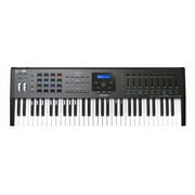 Arturia KeyLab mkII 61 Keyboard Controller - Black featuring 61-note MIDI Controller Keyboard with Aftertouch, 16 RGB Backlit Performance Pads, 9 Large Faders, 9 Rotary Encoders, 4 CV Outputs, 5 Expre